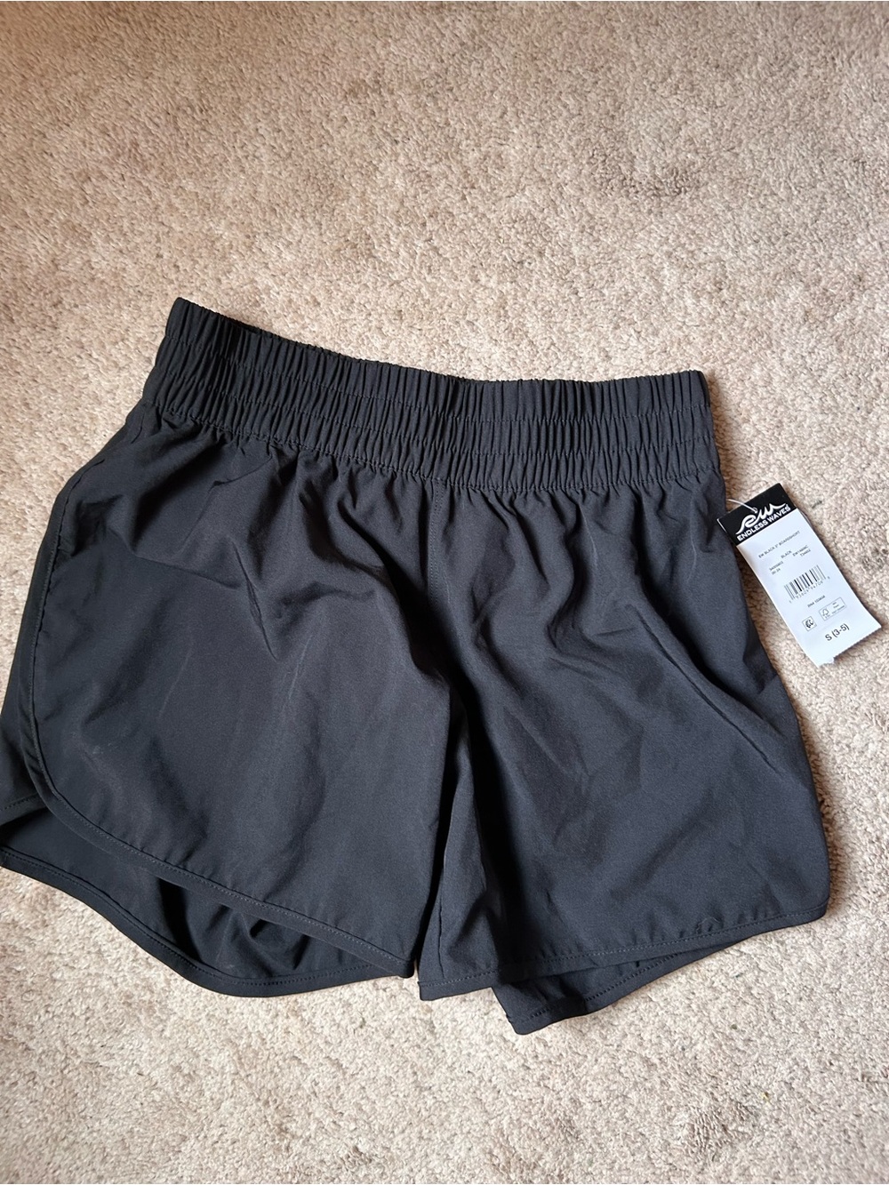 Women’s Black Athletic Shorts with Elastic Waistband - No Brand Listed